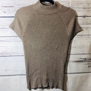 Anthropologie Philosophy Beige Ribbed Sweater